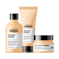 Kit L'Oréal Absolut Repair Gold Quinoa Shampoo 300ml+ Cond 200ml+ Máscara 250g Lightweight