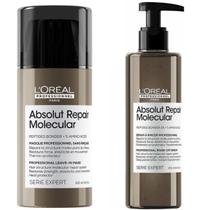 Kit L'Oréal Absolut Repair Molecular Leave-in 100ml e Sérum 250ml Reconstrução e Brilho
