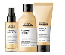 Kit L'Oréal Absolut Repair - Shampo 300ml + Condicionador 200ml + Óleo 10-in-1 90ml