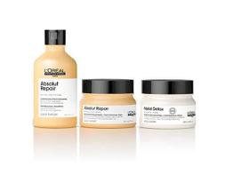 Kit L'Oréal Absolut Repair - Shampoo 300ml + Máscara Absolut Repair e Metal Detox 250g Kit L'Oréal Absolut Repair - Shampoo 300ml + Máscara Absolut Repair e Metal Detox 250g