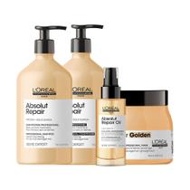 Kit L'Oréal Pro Serie Expert Absolut Repair Gold Quinoa - Shampoo e Condicionador e Máscara e Óleo