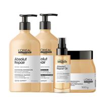 Kit L'Oréal Pro Serie Expert Absolut Repair Gold Quinoa - Shampoo e Condicionador e Máscara e Óleo - Loréal Professionnel