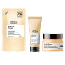 Kit L'Oréal Professionel Serie Expert Absolut Repair Gold Quinoa Shampoo 240ml + Condicionador 200ml + Máscara 250g