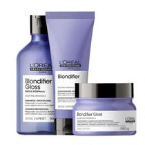 Kit L'Oréal Professionnel Blondifier Gloss Shampoo 300ml+ Condicionador 200ml+ Máscara 250g