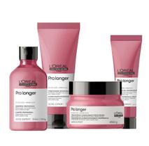 Kit L'Oréal Professionnel Pro Longer c/ 4 produtos (shampoo 300ml+condicionador 200ml+máscara 250g+Leave-in 150ml)