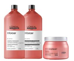 Kit L'Oréal Professionnel Serie Expert Inforcer - Shampoo 1500ml + Cond 1500ml + Máscara 500gr
