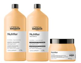 Kit L'Oréal Professionnel Serie Expert Nutrifier Shampoo 1500ml+ Cond 1500ml + Máscara 500gr