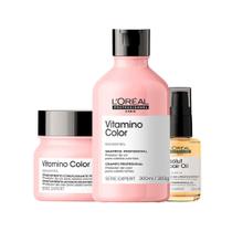 Kit L'oréal Professionnel Serie Expert Vitamino Color - Shampoo 300ml + Máscara Capilar 250g + Óleo Capilar Absolut Repair 10 In 1 30ml