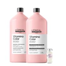 Kit L'Oréal Professionnel Serie Expert Vitamino Color Shampoo Condicionador e Ampola (3 Produtos)