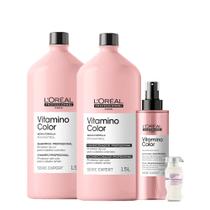 Kit L'Oréal Professionnel Serie Expert Vitamino Color Shampoo e Condicionador Leave-In e Ampola (4 Produtos)