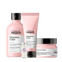 Kit L'Oréal Professionnel Vitamino Color Shampoo Condicionador Ampola e Máscara (4 Produtos) Kit L'Oréal Professionnel Vitamino Color Shampoo Condicionador Ampola e Máscara (4 Produtos)