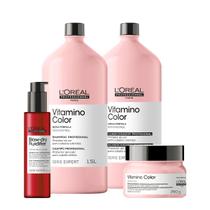 Kit L'Oréal Professionnel Vitamino Color Shampoo Condicionador Máscara e Blow Dry Fluidifier (4 produtos)