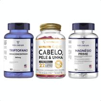 Kit L-Triptofano + Magnésio + Cabelo, Pele e Unha Kit L-Triptofano + Magnésio + Cabelo, Pele e Unha