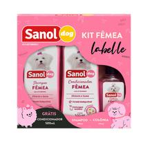 Kit Labelle Femea Shampoo Condicionador Colônia Sanol Dog