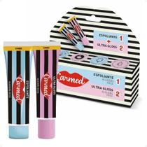Kit Labial Carmed SOS: Esfoliante + Ultra Gloss Algodão Doce para Lábios Macios e Brilhantes