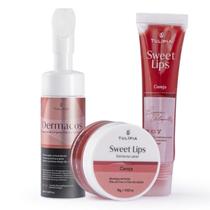 Kit Labial Hidragloss Espuma Esfoliante Gloss Tulípia Cereja