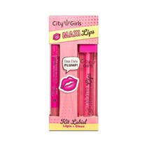 Kit Labial Lápis + Gloss Maxi Lips - Cor 02 - CITY GIRLS