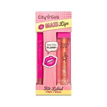 Kit Labial Lápis + Gloss Maxi Lips (Cor 03) - CITY GIRLS