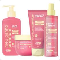 Kit LabPop by Labotrat Belle Pink: Gel de Banho, Mousse Esfoliante, Hidratante Corporal e Body Splash