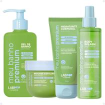 Kit LabPop by Labotrat Green Breeze: Gel de Banho, Mousse Esfoliante, Hidratante Corporal e Body Splash