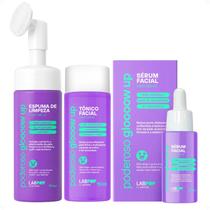 Kit LabPop by Labotrat Poderoso Glow Up: Espuma de Limpeza, Tônico Facial e Sérum Kit LabPop by Labotrat Poderoso Glow Up: Espuma de Limpeza, Tônico Facial e Sérum
