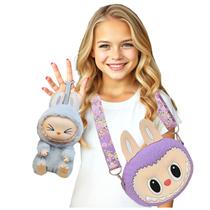 Kit Labubu Bolsinha Silicone + Boneco Surpresa Chaveiro Colecionável Sortido Presente Dia Crianças