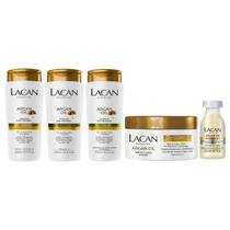 Kit Lacan Argan Oil Shampoo Cond Leave-in Mascara Ampola