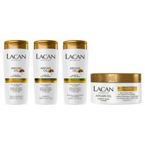 Kit Lacan Argan Oil Shampoo Condicionador Leave In Mascara