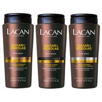 Kit Lacan Caviar e Perolas Shampoo Condicionador Leave-in