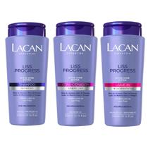 Kit Lacan Liss Progress Shampoo Cond Leave in Termoprotetor Kit Lacan Liss Progress Shampoo Cond Leave in Termoprotetor