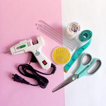 Kit Laceira Costura Ferramenta De Cola Agulha Linha Tesoura