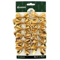 Kit Laço 6X7cm com 12 Unidades Cazza Dourada