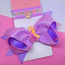 Kit Laço de Cabelo Infantil Meninas Lacinho + Cojunto Mix 5 Pulseiras miçangas Coloridas Princesas Disney Presente - LVO