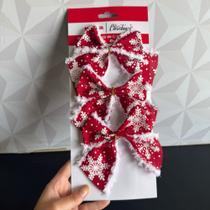 Kit laço de natal vermelho decorado com bloco de neve branco decorativo para árvore guirlanda