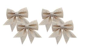 Kit Laço Glitter Dourado Natal 13cm 4 Unidades