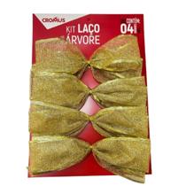 Kit Laço Telado 25cm C/4Und C/Glitter 1058026 Cromus