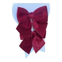 Kit Laços Vermelhos Veludo Natalinos Decoração 2Un - 12x14cm