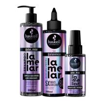 Kit Lamelar Haskell Shampoo, Máscara Liquida e Óleo Supremo
