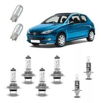 Kit lampada amarela peugeot 206 farol alto baixo milha