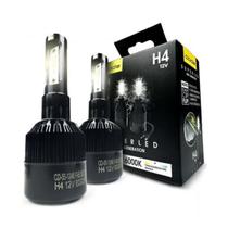 Kit Lâmpada Automotiva Branca Led Chip CSP Flip H4 12V 6000K