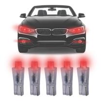 Kit Lampada Automotiva Esmagadinha Universal Led T10 Vermelho 5 Peças - Shekparts