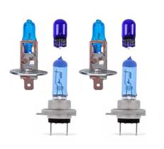 Kit Lampada Farol Alto/Baixo H1 H7 T10 Vidro 12V Lanterna