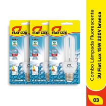 Kit lâmpada fluorescente 3u fiat lux 15w 220v branca com 3 unidades