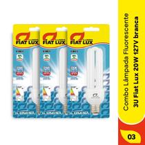Kit lâmpada fluorescente 3u fiat lux 20w 127v branca com 3 unidades