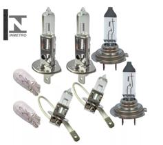 Kit Lampada Foco Duplo H1 H3 H7 T10 Farol Alto Baixo Milha Kit Lampada Foco Duplo H1 H3 H7 T10 Farol Alto Baixo Milha