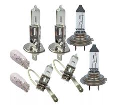 Kit Lampada H1 H3 H7 T10 Foco Duplo Farol Alto Baixo Milha