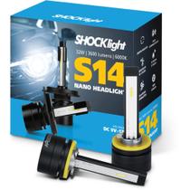 Kit Lâmpada Headlight Nano S14 H27 6000k 7200 Lumens Shocklight