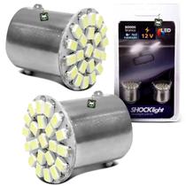 Kit Lâmpada Led 2 Polos 1157 12V Branco Luz Ré Teto Traseira