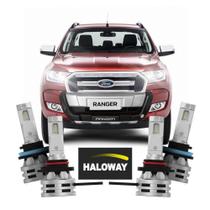 Kit Lâmpada Led Baixo/Alto Ranger 2017/2019 6500K Haloway