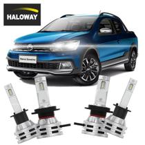 Kit Lâmpada Led Baixo/Alto Saveiro 2017/2022 6500K Haloway